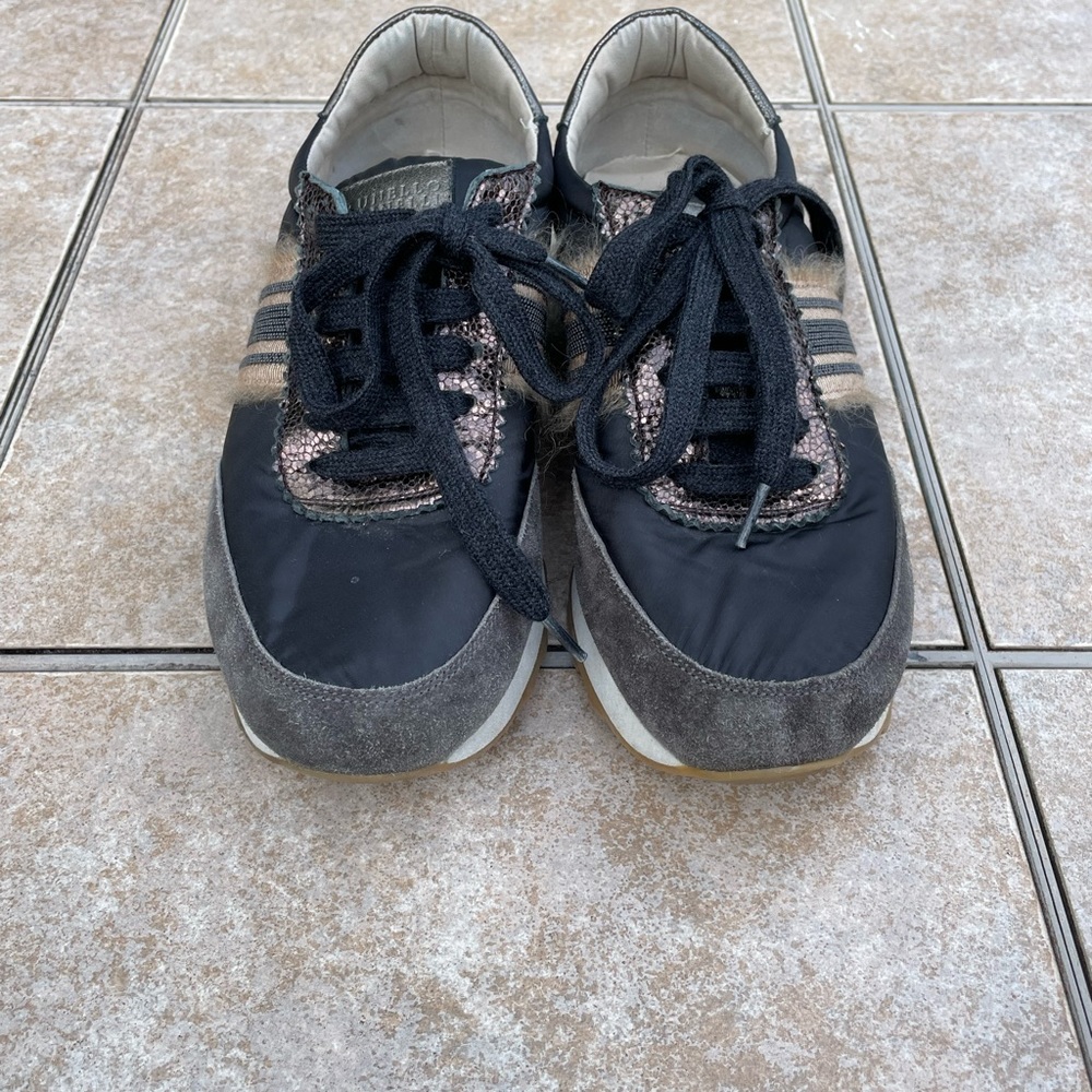 Brunello Cucinelli fabric and suede leather sneakers - Picture 3 of 16